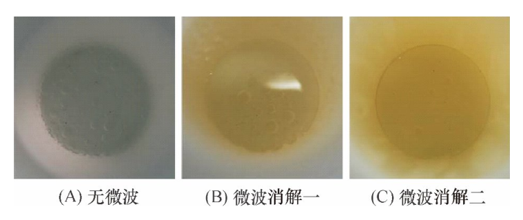 無微波消解和微波消解的實驗效果